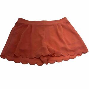 Mine Coral Scallop Hem Shorts Size Medium Women’s Pockets‎ Casual Pleated